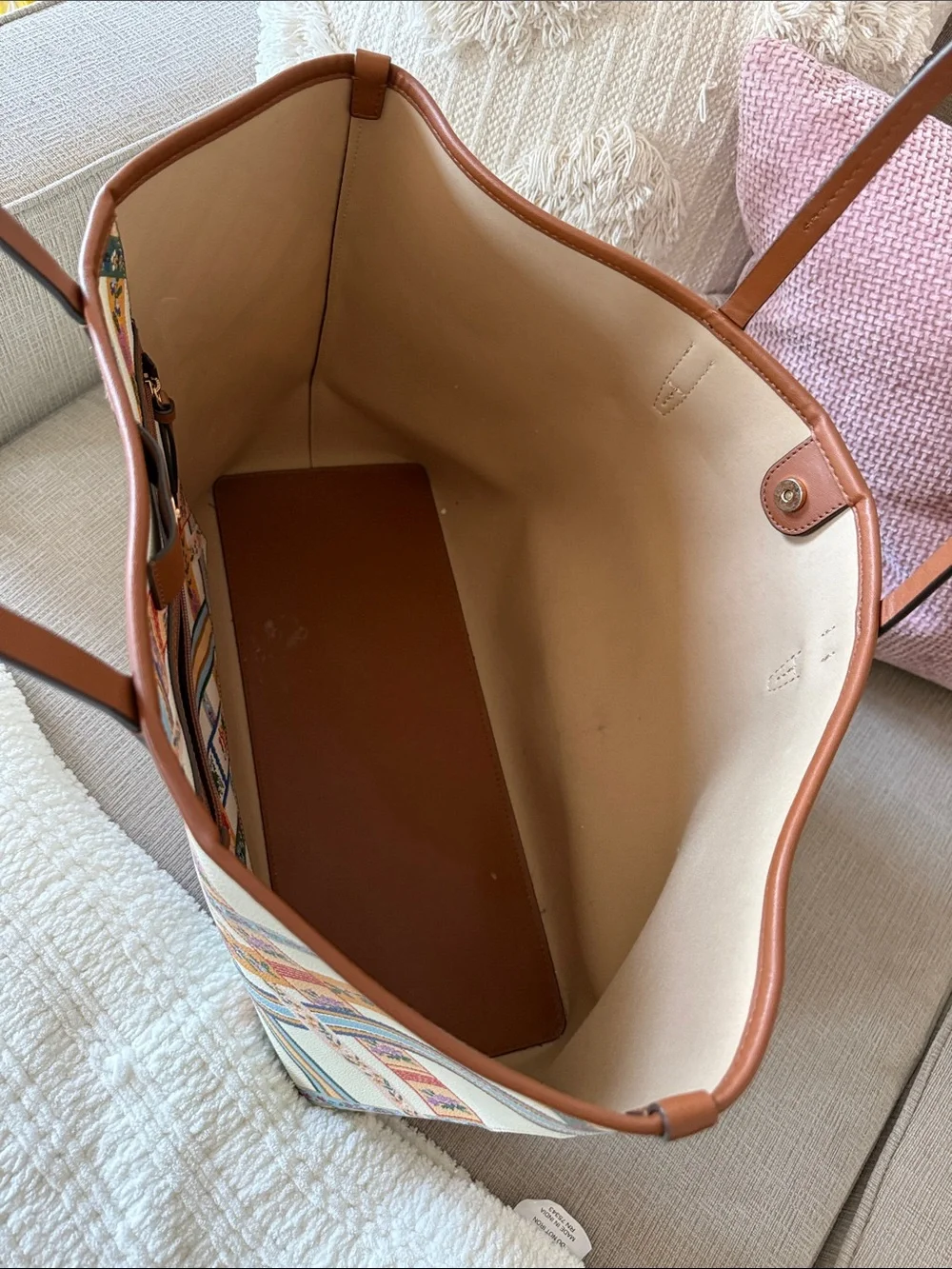 Tory Burch Kerrington Ribbon Weave Bias Large Tote Bag